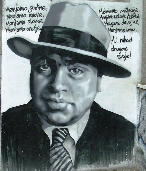 Graffiti of Al Capone made by Partizan fans in Belgrade, Serbia Graffiti of Al Capone made by Partizan fans in Belgrade, Serbia